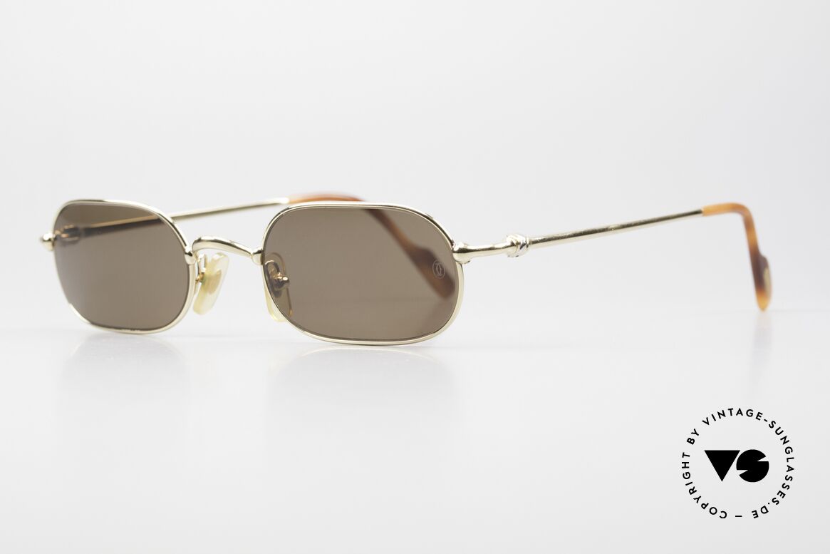 Cartier Orfy - M 90er Sonnenbrille Eckig Unisex, leichter flexibler Rahmen für höchsten Tragekomfort, Passend für Herren und Damen