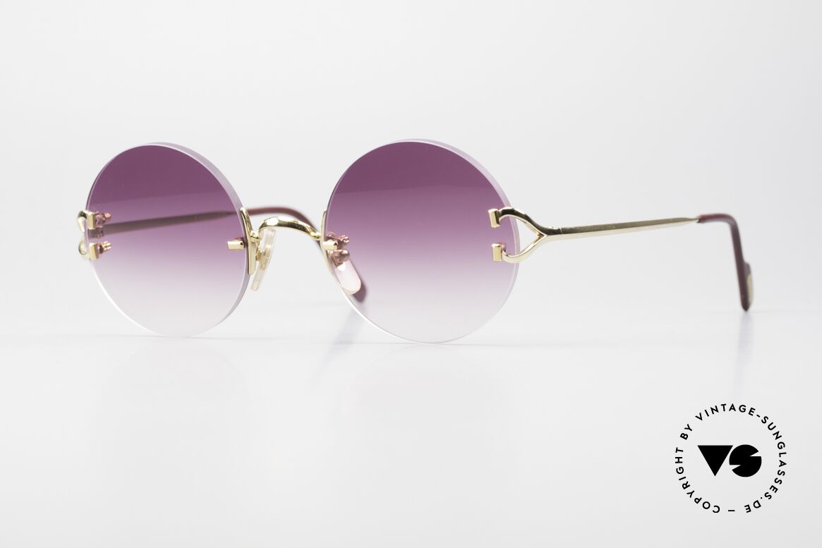 Cartier Madison Limited Einzelstück Customized Violett, edle runde Cartier Luxus-Sonnenbrille von 1997, Passend für Herren und Damen