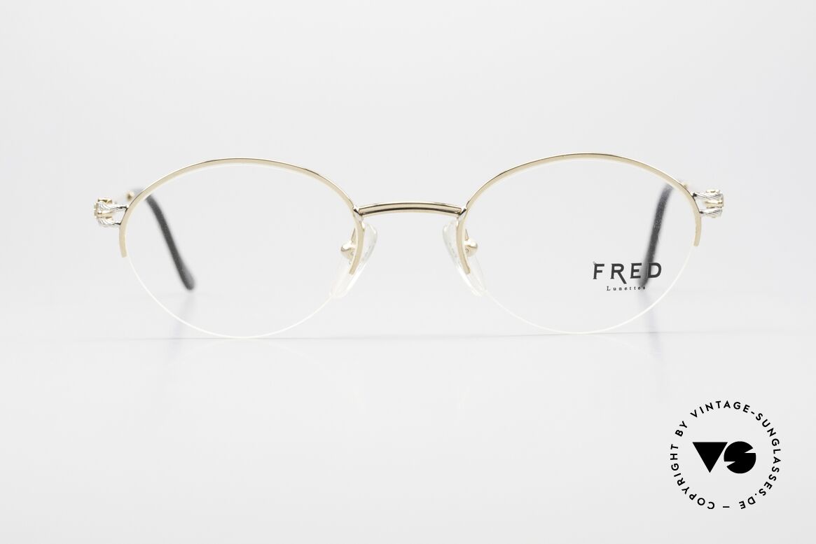 Fred Feroe Ovale Luxus Brille 80er Nylor, einmalige Designerbrille von Fred, Paris aus den 80ern, Passend für Herren und Damen