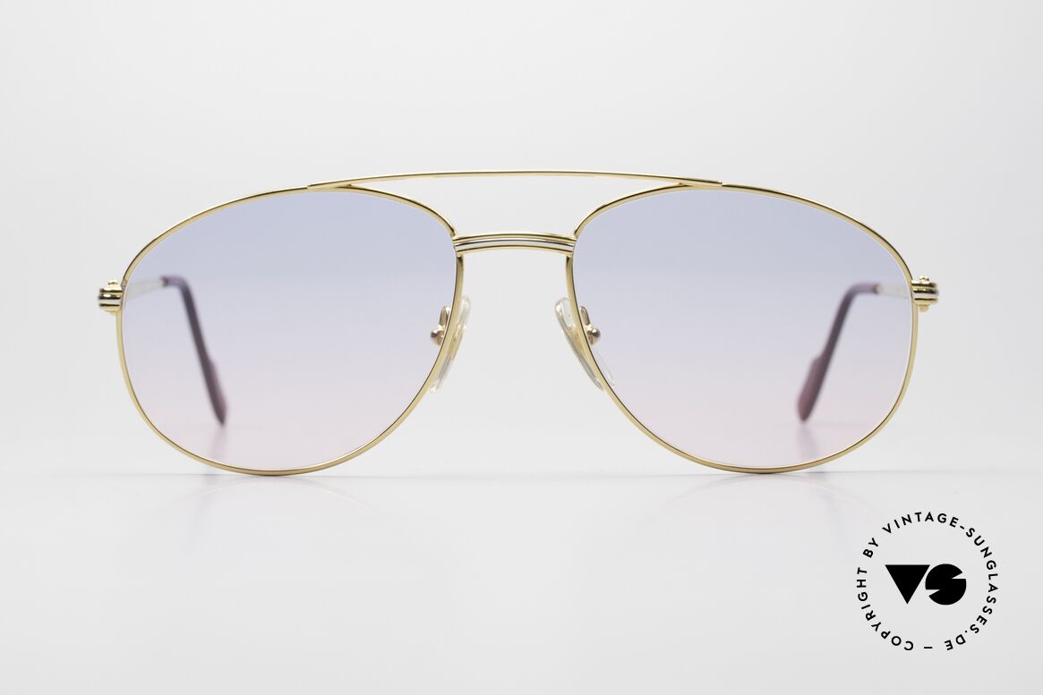 Cartier Driver Sonnengläser Babyblau Pink, edle vintage Cartier Herrenbrille aus den frühen 90ern, Passend für Herren