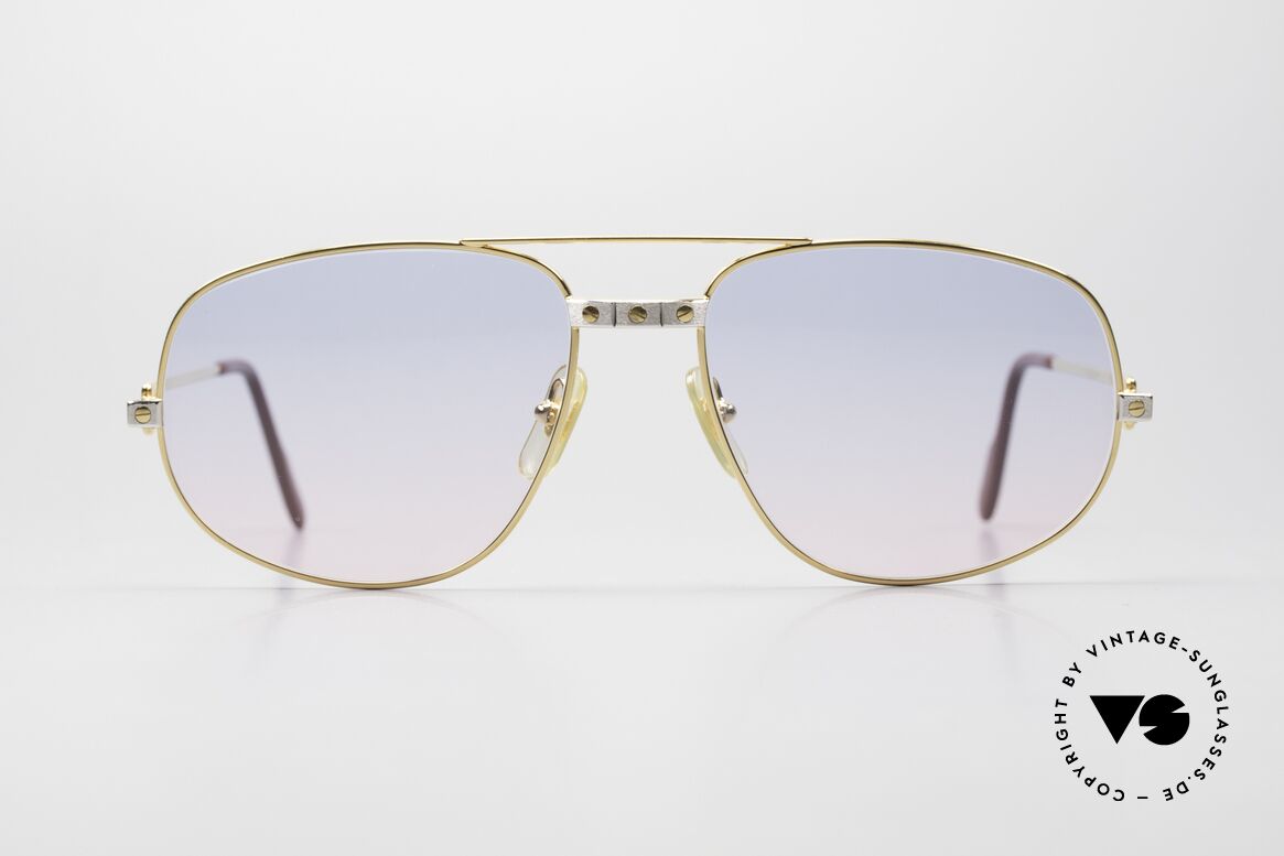 Cartier Romance Santos - XL Gläser in Babyblau Pink Verlauf, vintage CARTIER Luxus-Sonnenbrille; Modell ROMANCE, Passend für Herren Cartier Romance Santos - XL Gläser in Babyblau Pink Verlauf, vintage CARTIER Luxus-Sonnenbrille; Modell ROMANCE, Passend für Herren