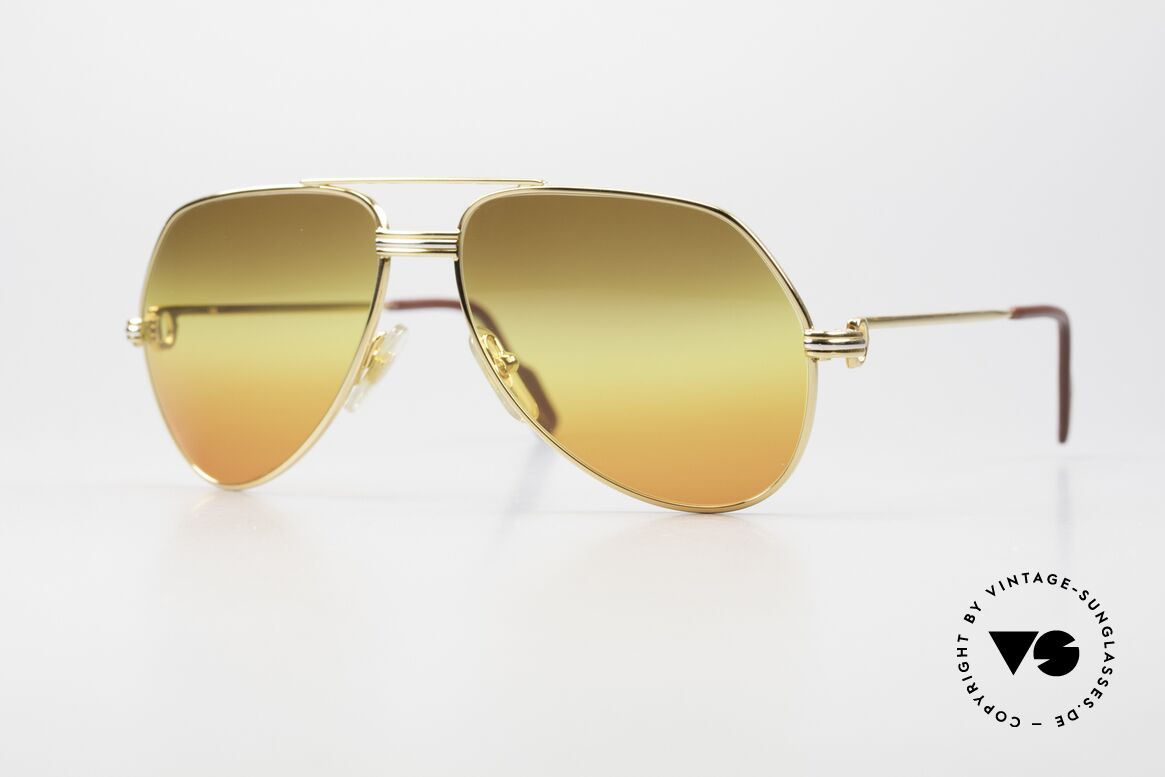 Cartier Vendome LC - S 80er Sonnenbrille Tricolored, vintage Cartier Vendome Sonnenbrille im Aviator-Stil, Passend für Herren und Damen