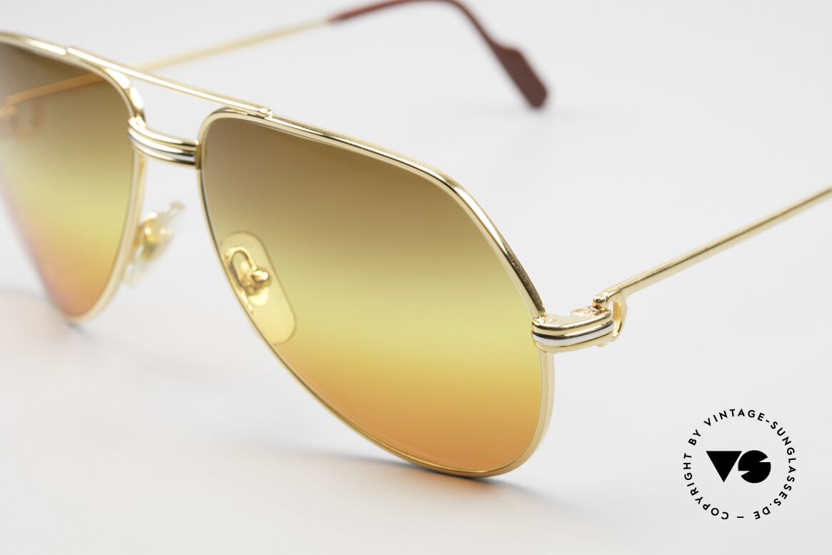 Cartier Vendome LC - S 80er Sonnenbrille Tricolored, neue Sonnengläser mit 3fach Verlauf - "Wüstensonne", Passend für Herren und Damen