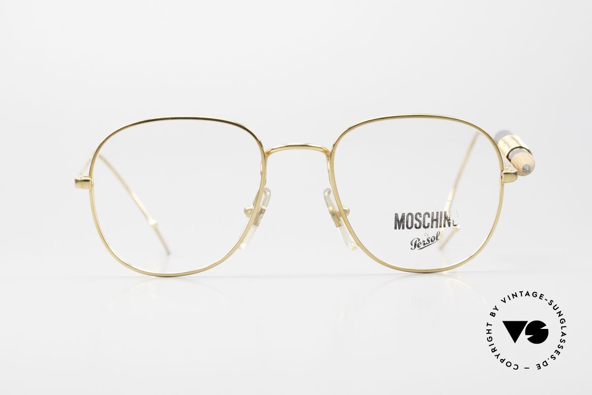 Moschino M17 Bleistift Brille by Persol, vergoldetet vintage Brille von Moschino by Persol, Passend für Herren und Damen