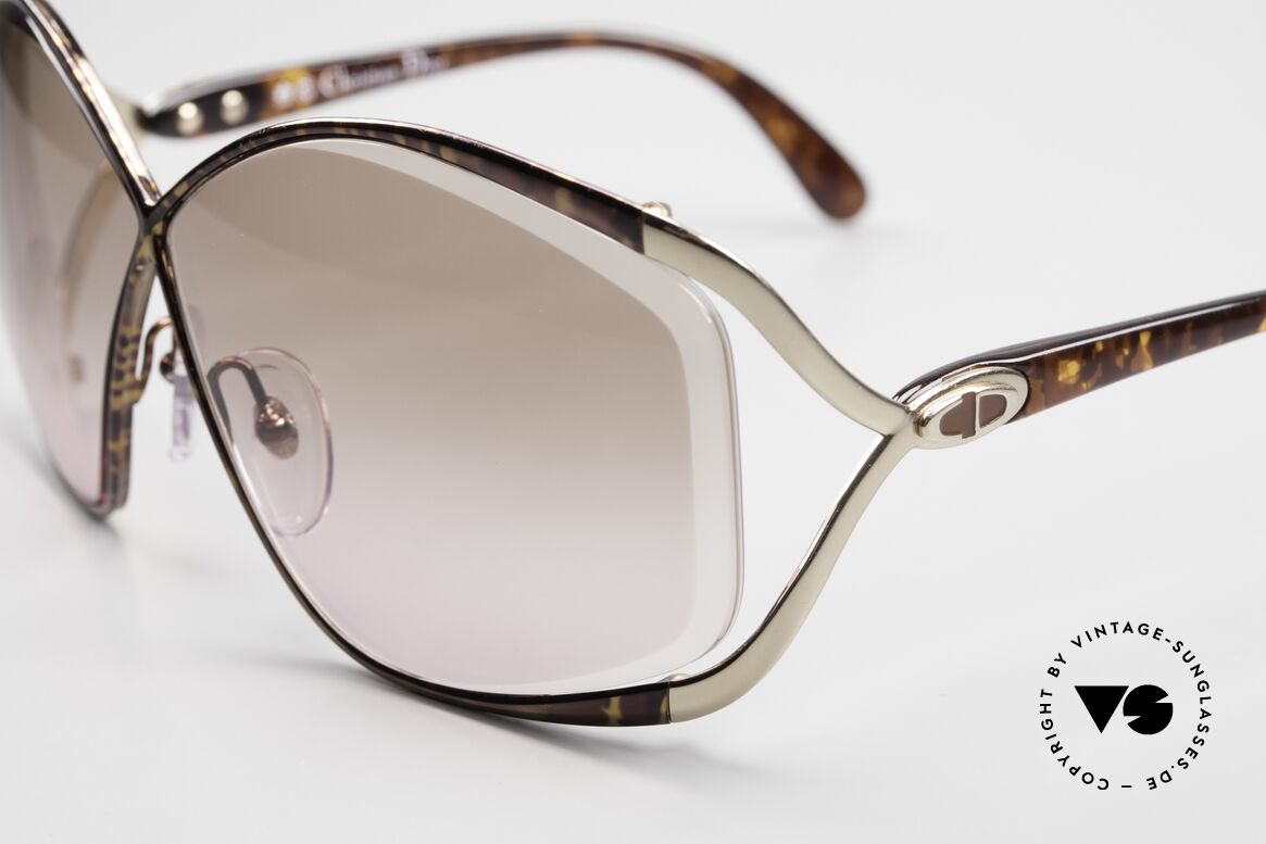 Christian Dior 2056 Butterfly 80er Sonnenbrille, edle Sonnengläser mit Facetten-Schliff in braun-pink, Passend für Damen