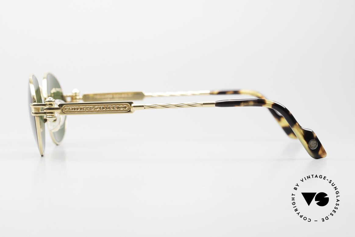 Philippe Charriol 91CP Ovale 80er Luxus Sonnenbrille, die 80er Sonnenbrillen sind z.B. doppelt vergoldet, Passend für Herren und Damen