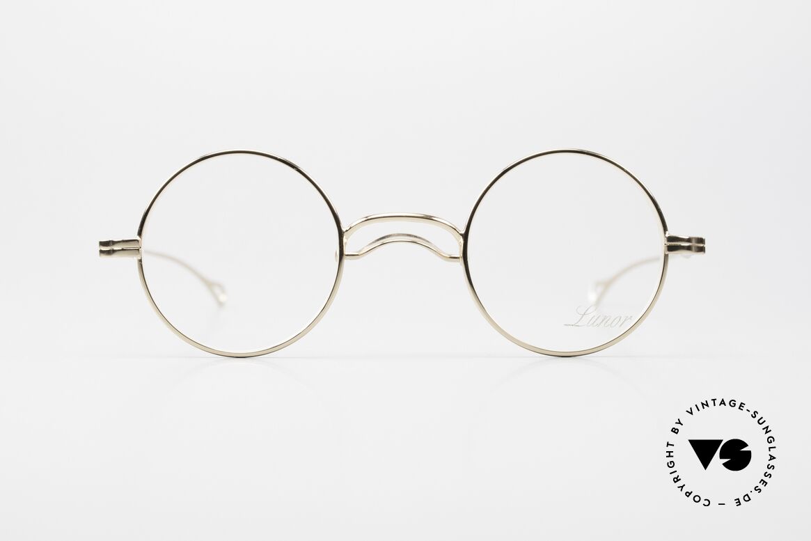 Lunor Swing 31 Round Asiatische Version Kleiner Steg, kostbare, 22kt vergoldete Metallfassung, Top-Qualität, Passend für Herren und Damen