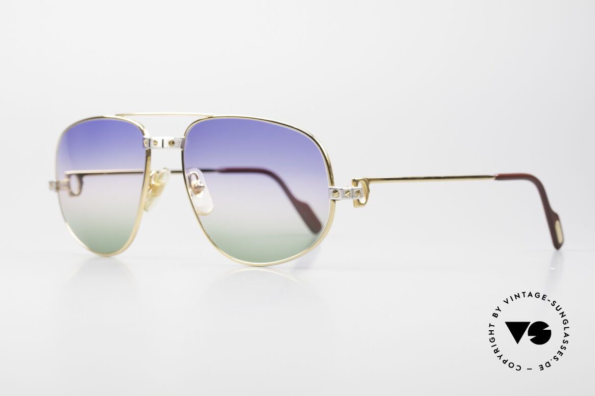 Cartier Romance Santos - XL Luxus Vintage Sonnenbrille 80er, dieses Mod. mit SANTOS-Dekor und XL Größe 61-18, 140, Passend für Herren