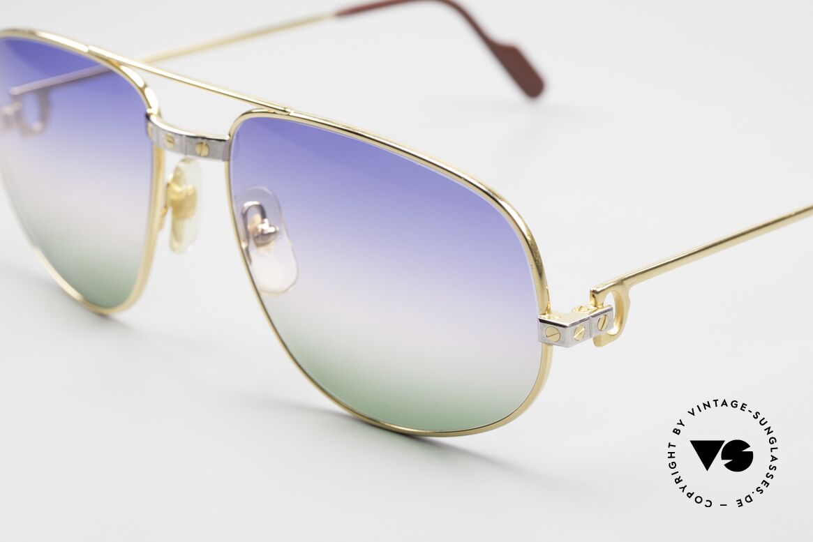 Cartier Romance Santos - XL Luxus Vintage Sonnenbrille 80er, 22kt vergoldete Fassung (wie alle alten Cartier Brillen), Passend für Herren