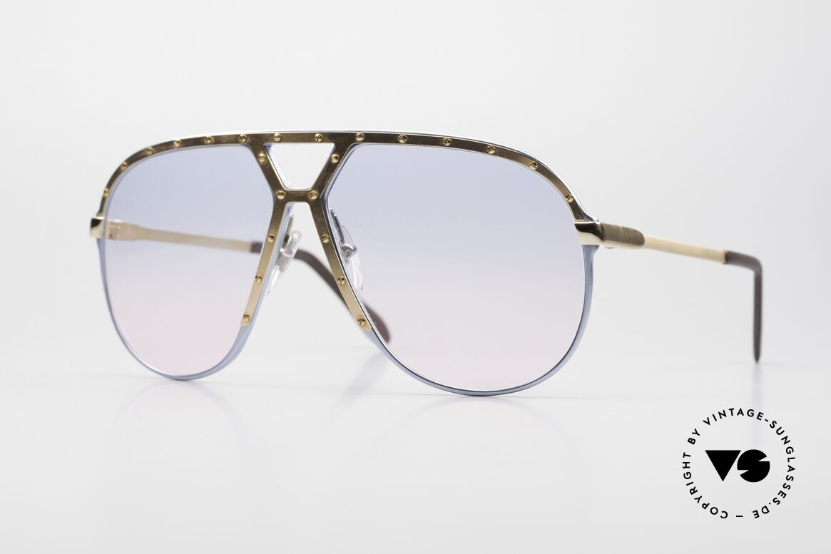 Alpina M1 Baby-Blau Pink Verlauf Gold, alte 80er Alpina M1 Sonnenbrille, West Germany, Passend für Herren und Damen
