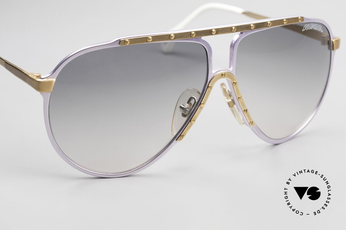 Alpina M1 Limited Edition 80er Brille, LIMITED EDITION in Flieder und Gold; UNIQUE!, Passend für Herren und Damen