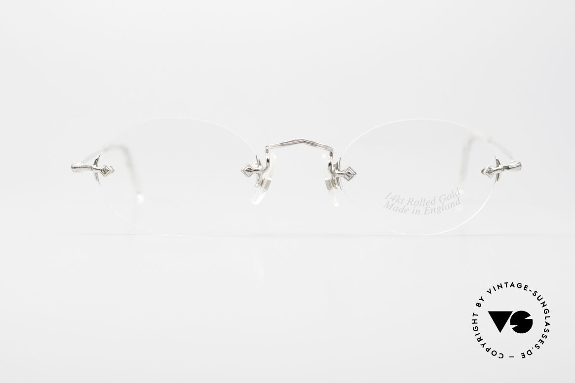 Savile Row Rimless Randlose 14k Gold Filled Brille, Rimless Oval: absolute Klassiker von Savile Row, Passend für Herren und Damen