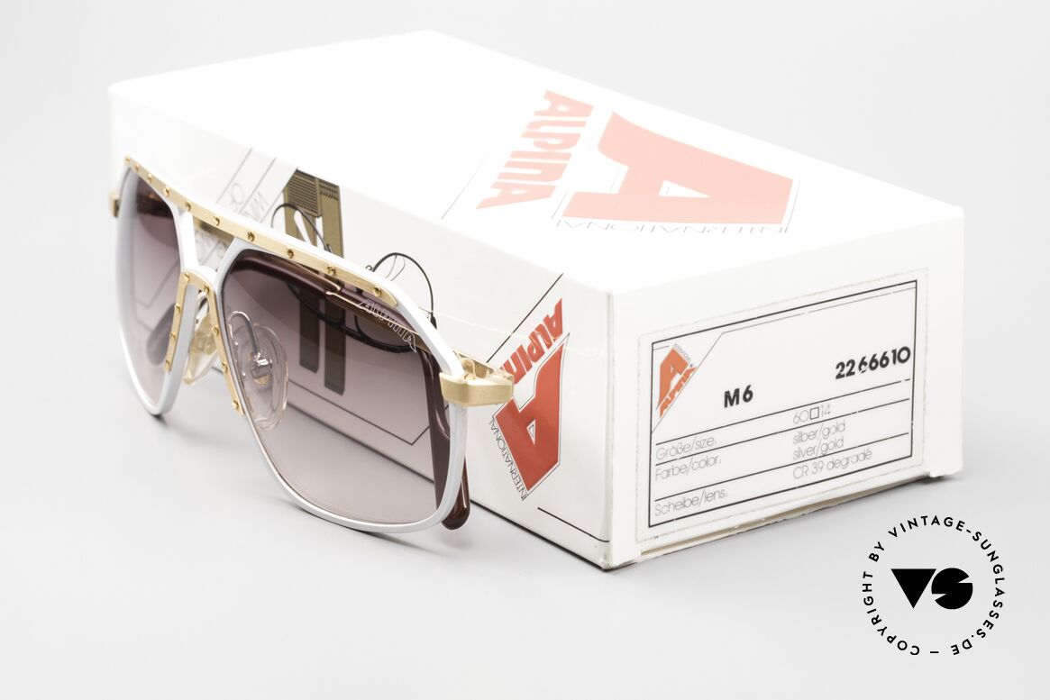 Alpina M6 Alte Vintage Sonnenbrille 80er, Größe: medium, Passend für Herren und Damen