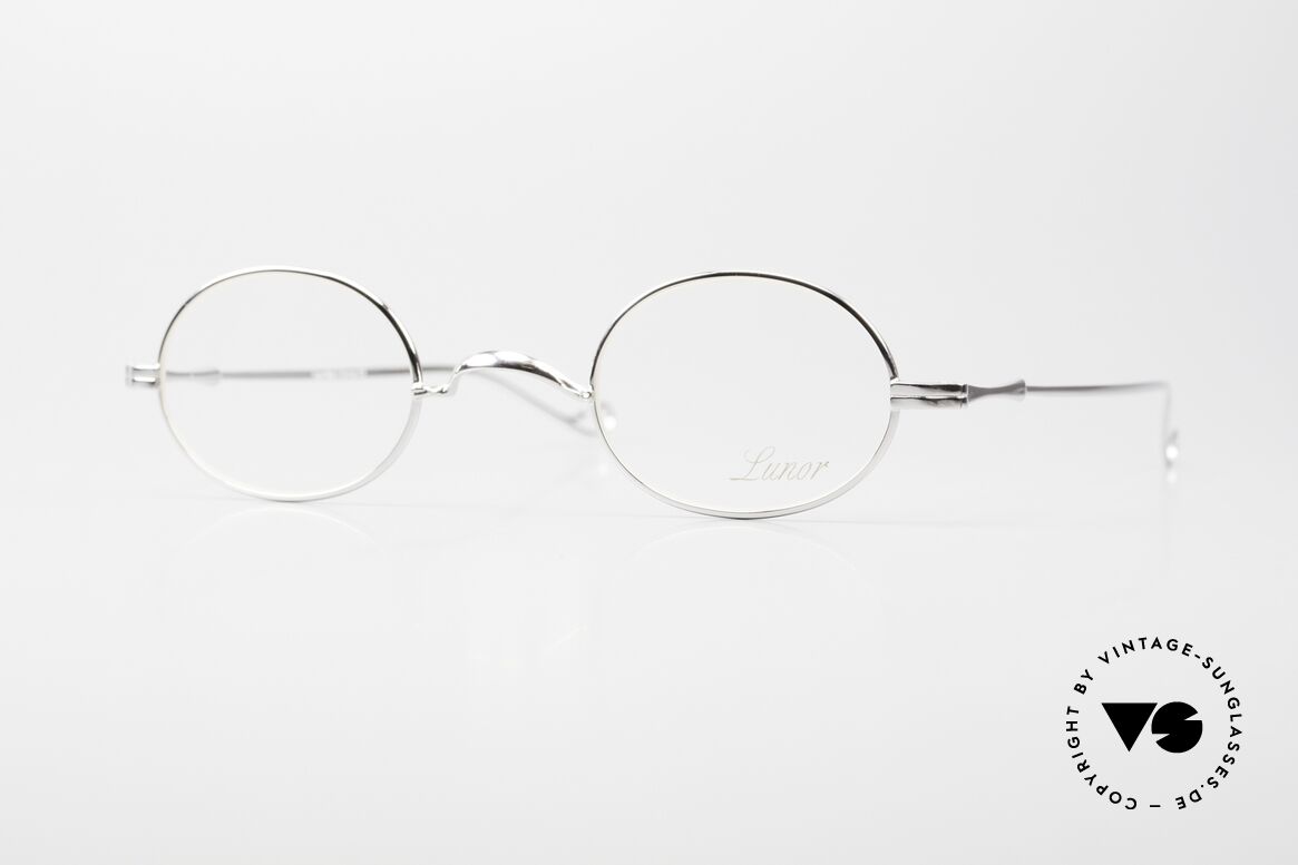 Lunor II 10 Ovale Brille Platin Plattiert, ovale vintage Brille der Lunor II Serie, Metallfassung, Passend für Herren und Damen
