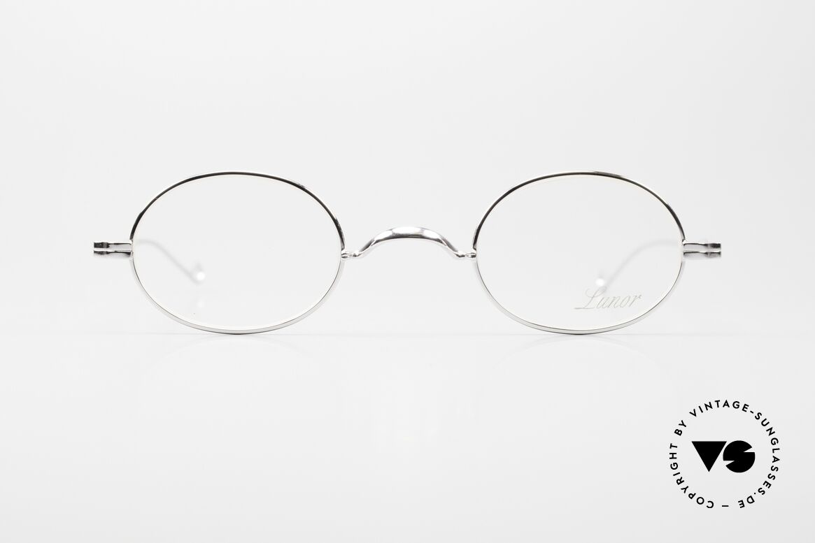 Lunor II 10 Ovale Brille Platin Plattiert, Vollrand Platin-Plattiert mit zusätzlichem Schutzlack, Passend für Herren und Damen