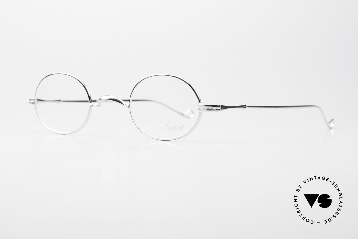 Lunor II 10 Ovale Brille Platin Plattiert, kleine Brille in Gr. 43/26; für große Stärken geeignet, Passend für Herren und Damen