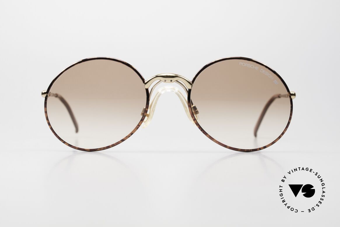 Porsche 5658 - S Runde 90er Sonnenbrille Unisex, kastanie/goldene Metallfassung mit einem Sattelsteg, Passend für Herren und Damen