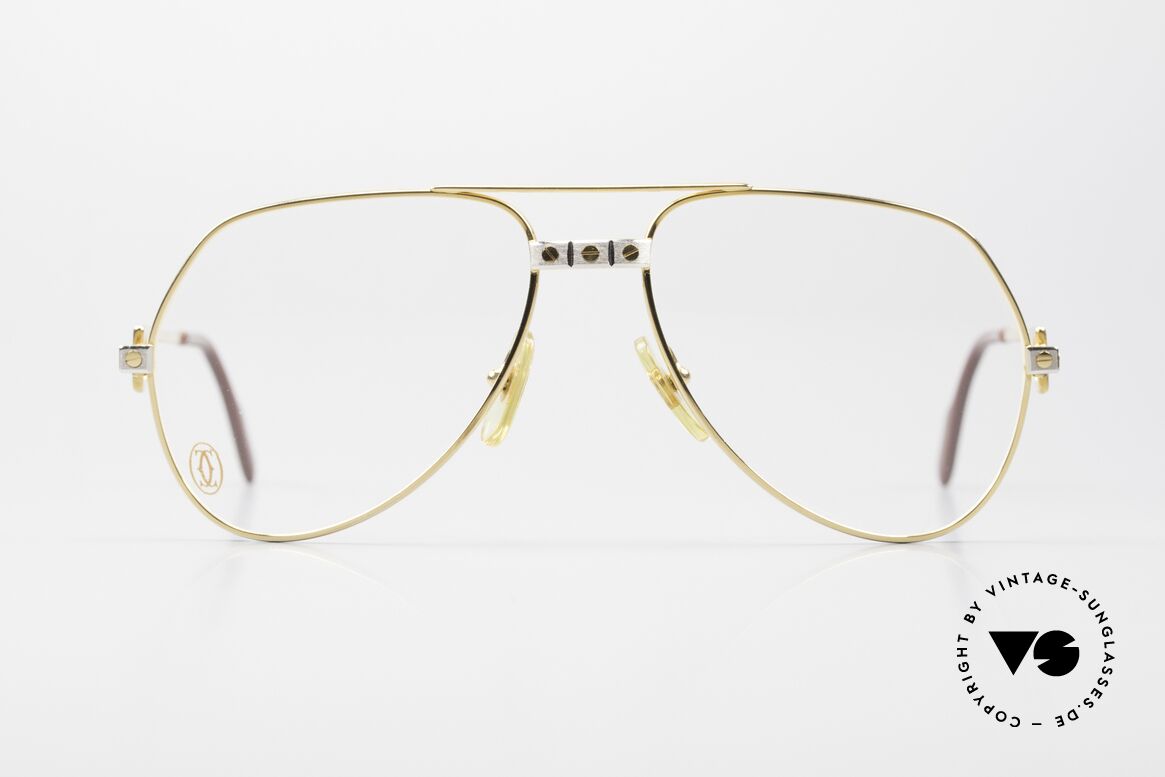 Cartier Vendome Santos - S 80er James Bond Vintage Brille, wurde 1983 veröffentlicht & dann bis 1997 produziert, Passend für Herren und Damen