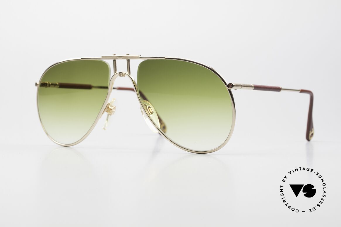 Aigner EA3 Rare 80er Brille Vergoldet Leder, Etienne Aigner EA3 vintage Sonnenbrille von 1988, Passend für Herren
