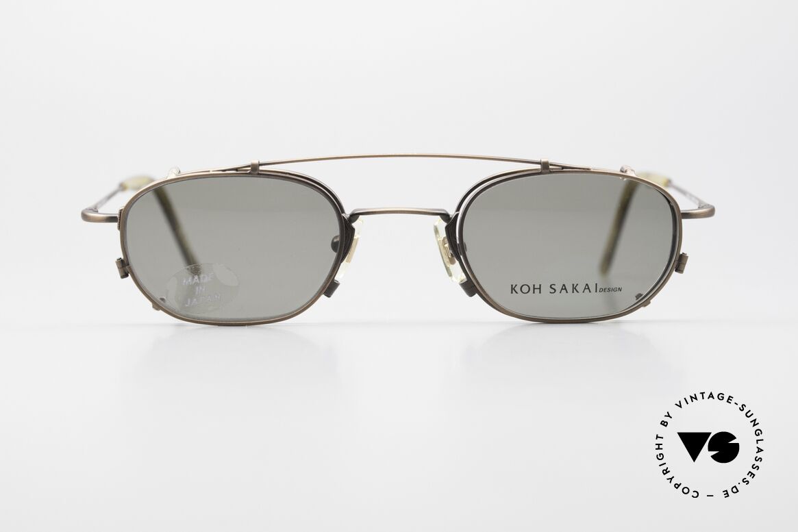 Koh Sakai KS9716 Titanbrille Für Damen & Herren, Größe 44-21 mit praktischem Sonnen-Clip / Vorhänger, Passend für Herren und Damen