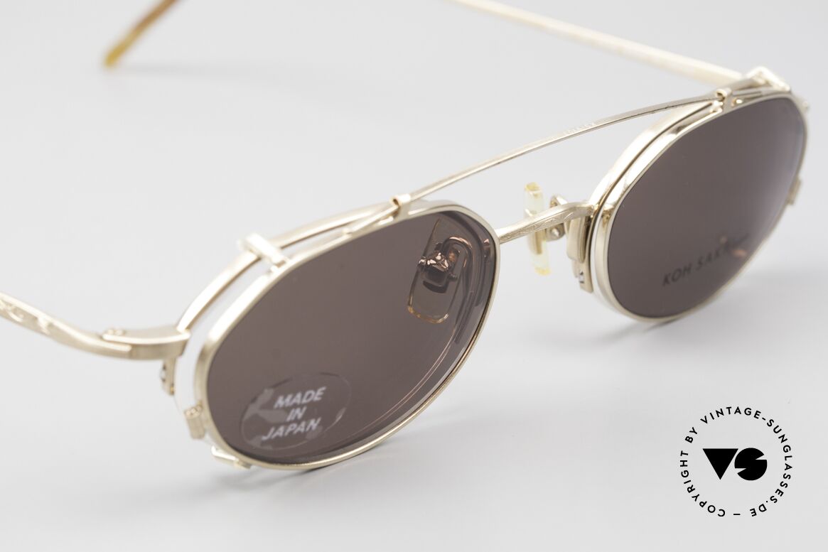 Koh Sakai KS9727 Echte 90er Brille Made in Japan, Top-Qualität; halb rahmenlos und mit feinen Gravuren, Passend für Herren und Damen