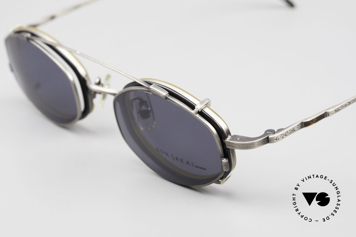 Koh Sakai KS9836 Titanium Brille mit Clip-On, aus dem gleichen Werk wie Oliver Peoples und Eyevan, Passend für Herren und Damen