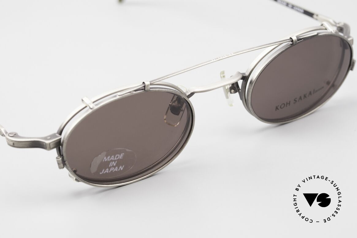 Koh Sakai KS9701 Sonnenclip Brillenfassung 90er, entsprechende Top-Qualität mit aufwändigen Gravuren, Passend für Herren und Damen