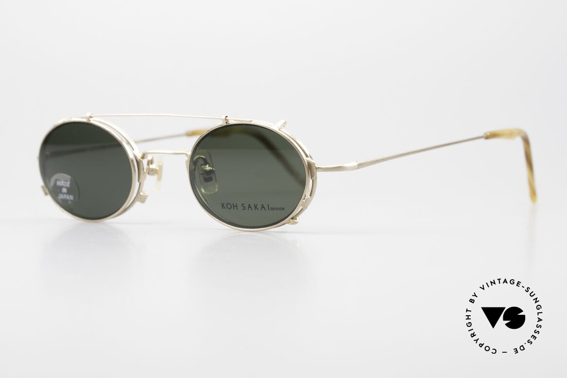 Koh Sakai KS9711 Clip On Brille 90er Titanium, in Los Angeles designed & in Sabae (Japan) produziert, Passend für Herren und Damen