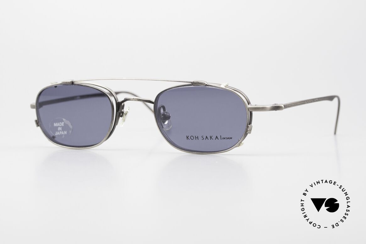 Koh Sakai KS9575 90er Titan Brille Made in Japan, alte vintage Koh Sakai Brille mit Sonnen-Clip von 1997, Passend für Herren und Damen