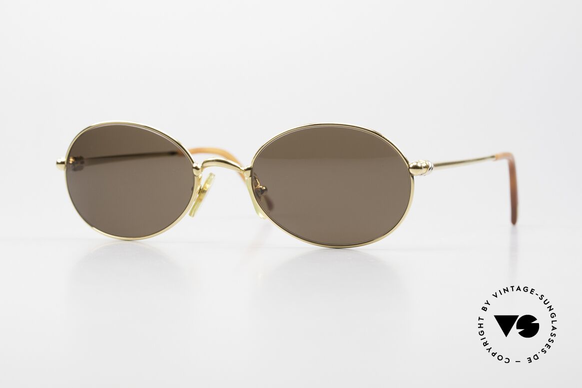 Cartier Saturne Ovale 90er Luxus Sonnenbrille, sehr RARE ovale Cartier vintage Designer-Sonnenbrille, Passend für Herren und Damen