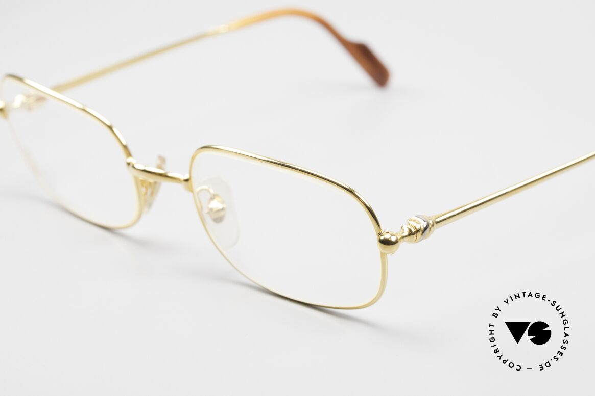 Cartier Deimios Luxus Brillenfassung 90er Small, vergoldete Metall-Fassung; SMALL Größe 50-19, 130, Passend für Herren und Damen