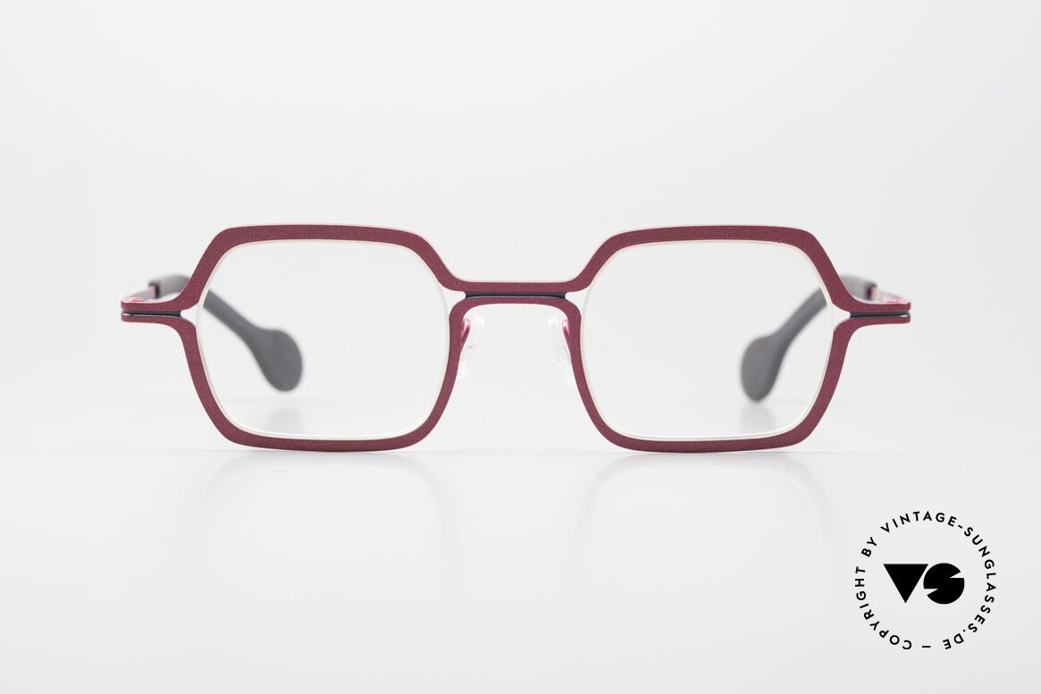 Theo Belgium Line Damenbrille Pink Metallic, eckige Damen Designerbrille der Theo Kollektion, Passend für Damen