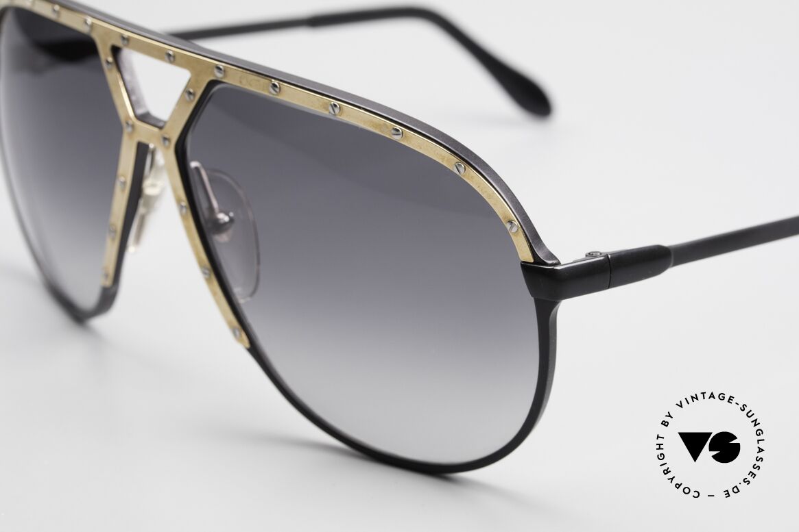Alpina M1 Stevie Wonder 80er Sonnenbrille, darauf abgestimmte Sonnengläser in grau-Verlauf, Passend für Herren