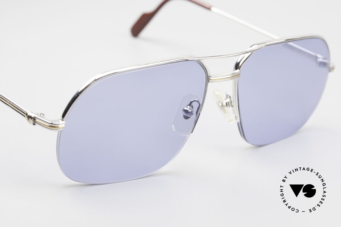Cartier Orsay 90er Platin Luxus Sonnenbrille, 2nd hand Modell im tollen vintage Zustand mit Box, Passend für Herren