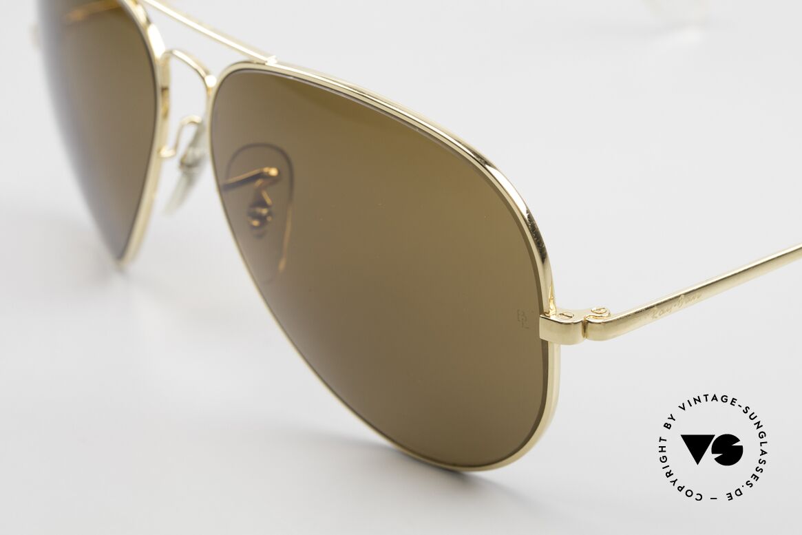Ray Ban Large Metal II Alte B&L USA Sonnenbrille, goldene Fassung mit B&L Gläsern in B-15 braun, Passend für Herren