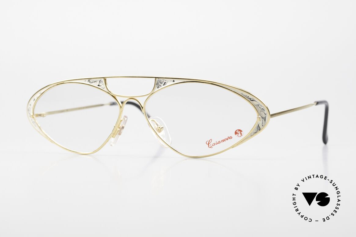 Casanova LC8 Luxusbrille Mit Murano Glas, zauberhafte CASANOVA Designerbrille von circa 1985, Passend für Damen