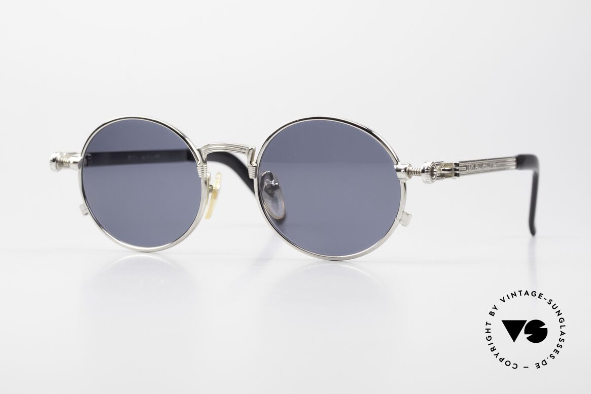 Jean Paul Gaultier 56-4178 Runde Industrial Vintage Brille, runde Jean Paul Gaultier Designer-Luxusbrille von 1996, Passend für Herren