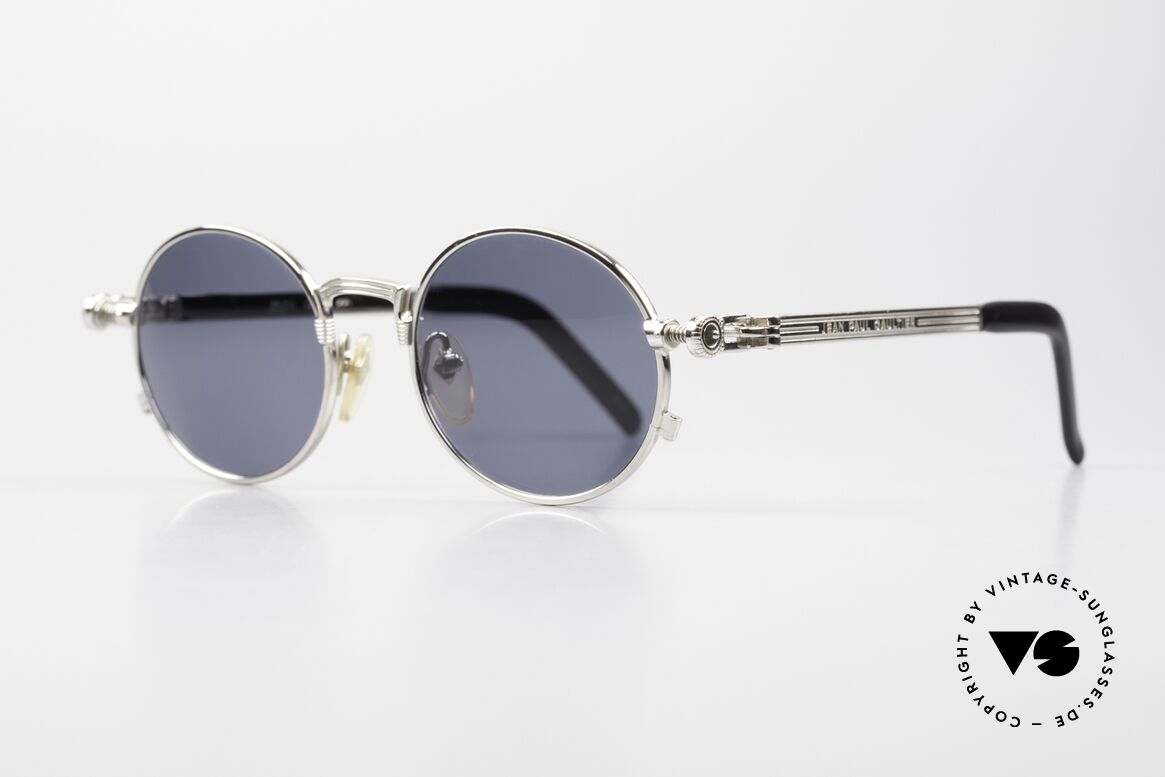 Jean Paul Gaultier 56-4178 Runde Industrial Vintage Brille, herausragende Qualität (made in Japan) = typisch J.P.G., Passend für Herren