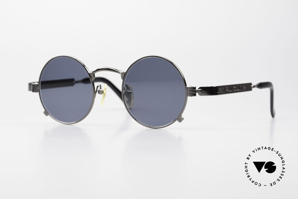 Jean Paul Gaultier 56-0102 Runde Vintage Brille Steampunk, runde 90er Jean Paul Gaultier Designer-Sonnenbrille, Passend für Herren
