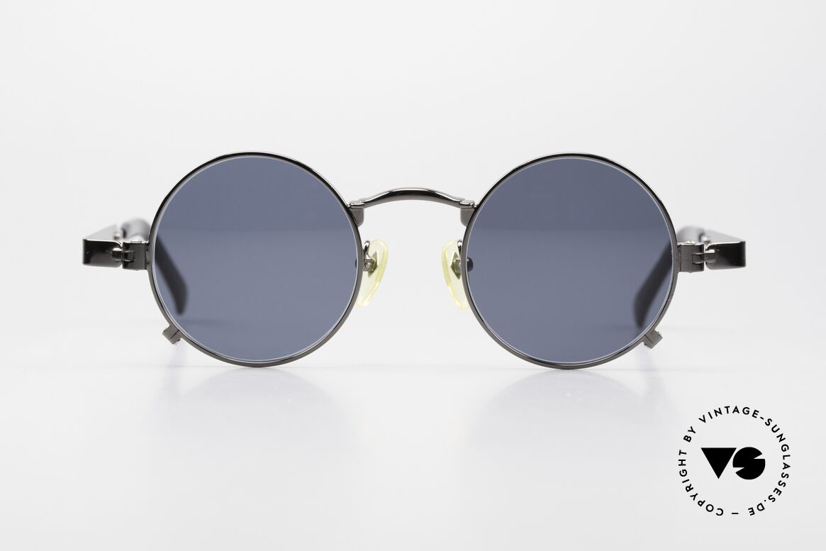 Jean Paul Gaultier 56-0102 Runde Vintage Brille Steampunk, runde 90er Jean Paul Gaultier Designer-Sonnenbrille, Passend für Herren