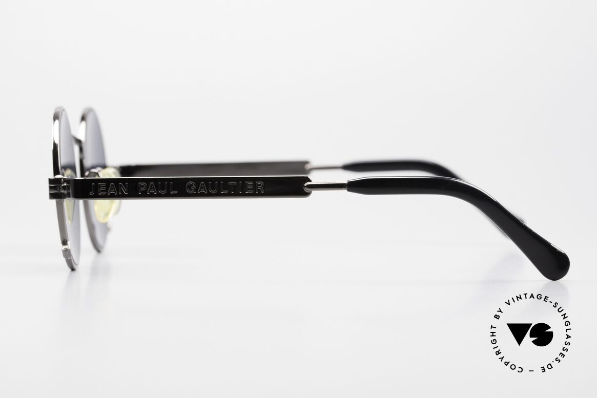 Jean Paul Gaultier 56-0102 Runde Vintage Brille Steampunk, ungetragenes Einzelstück inkl. orig. Etui, echt vintage, Passend für Herren