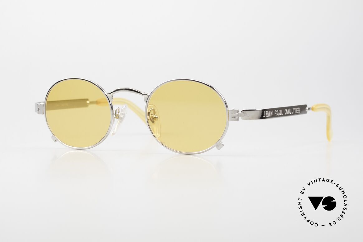 Jean Paul Gaultier 56-1173 Ovale Vintage Brille Steampunk, ovale 90er Jean Paul Gaultier Designer-Sonnenbrille, Passend für Herren