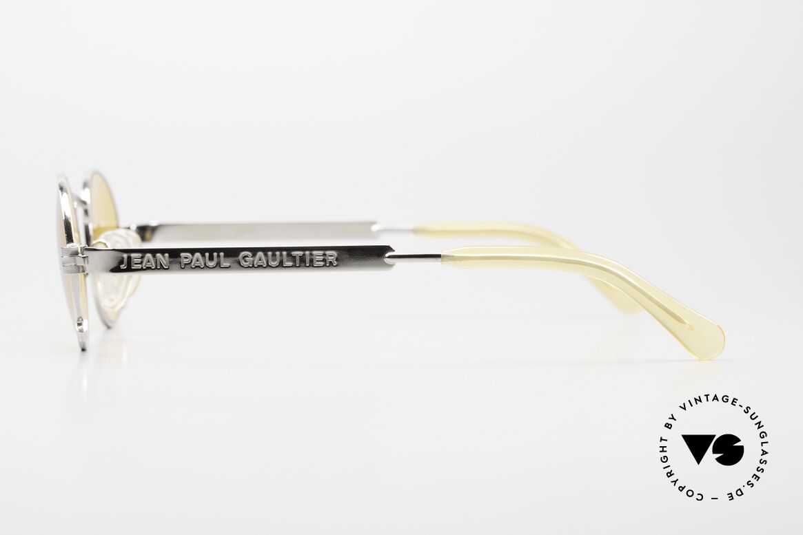 Jean Paul Gaultier 56-1173 Ovale Vintage Brille Steampunk, ungetragenes Einzelstück inkl. orig. Etui, echt vintage, Passend für Herren