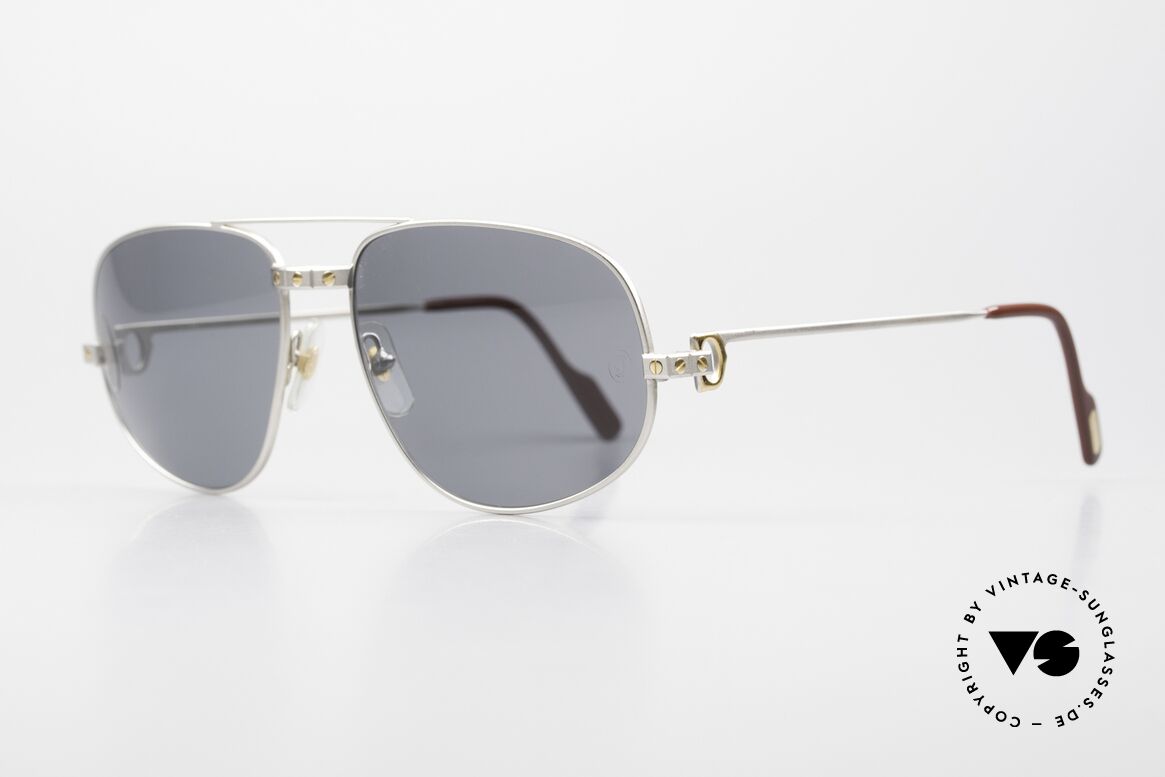 Cartier Romance Santos - XL Palladium Luxus Sonnenbrille, teure 'Palladium-Edition': sehr leicht und komfortabel, Passend für Herren