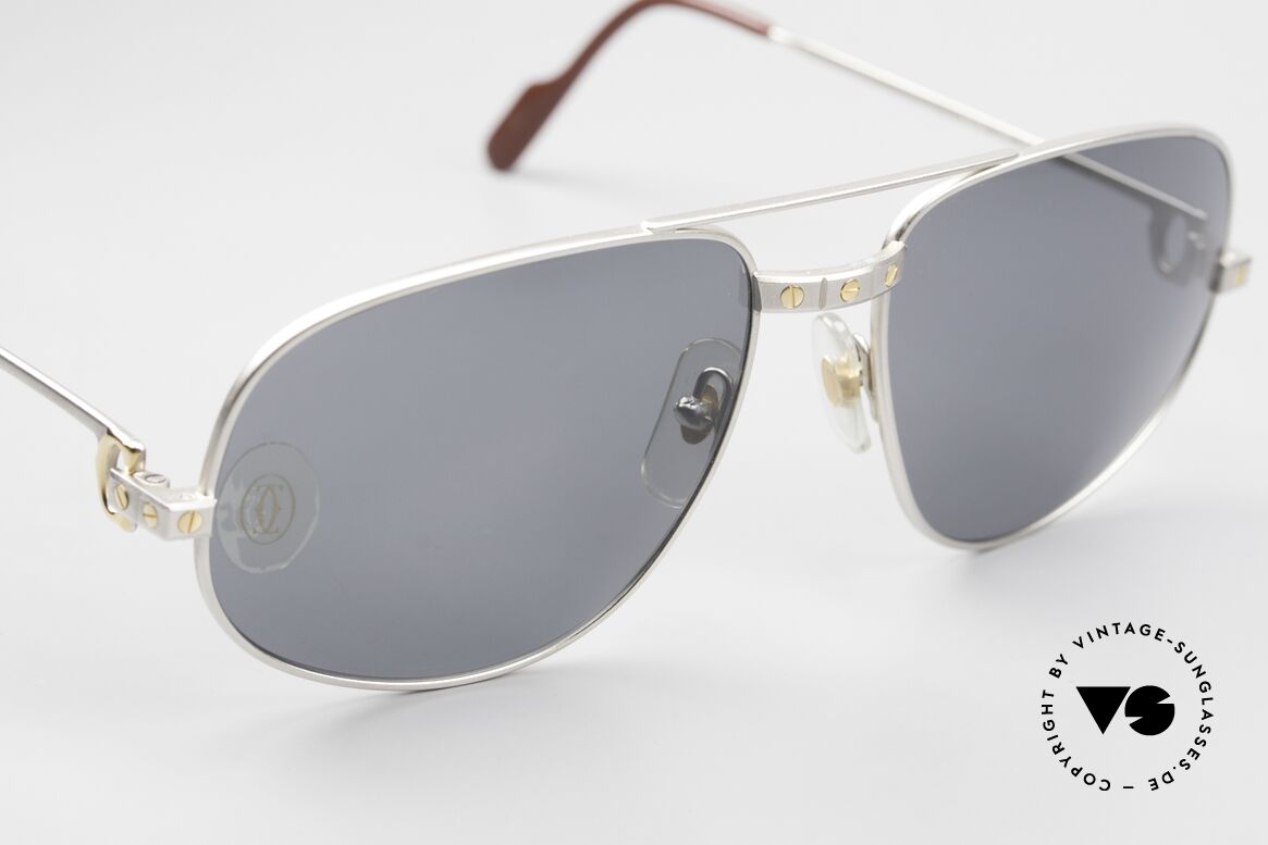 Cartier Romance Santos - XL Palladium Luxus Sonnenbrille, ungetragenes Unikat (inkl. original Cartier Zubehör), Passend für Herren