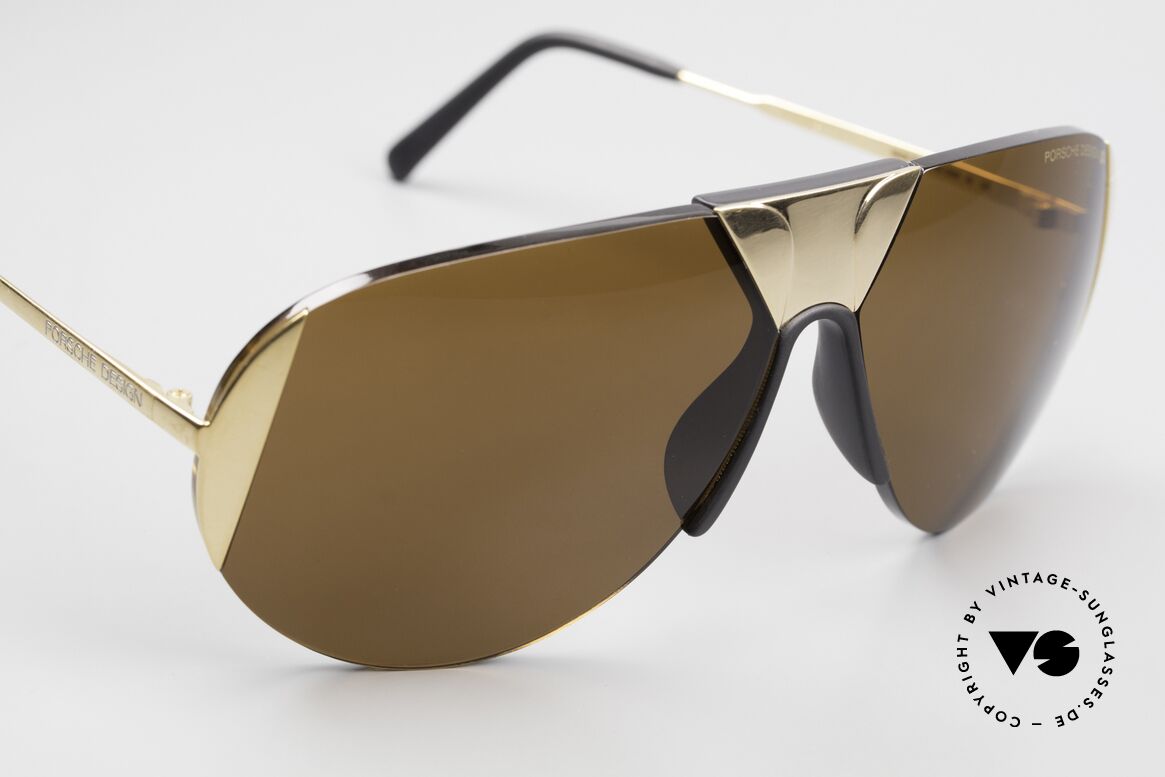 Porsche 5636 90er Aviator Sonnenbrille, zudem Top-Qualität (vergoldet und Polycarbonat), Passend für Herren