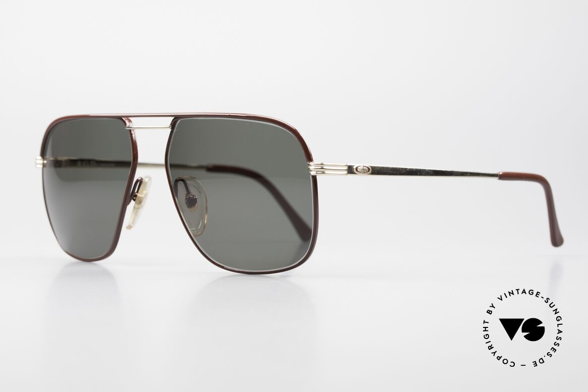 Christian Dior 2322 Herren Sonnenbrille Von 1986, weinroter Rahmen mit vergoldeter Brücke & Bügeln, Passend für Herren