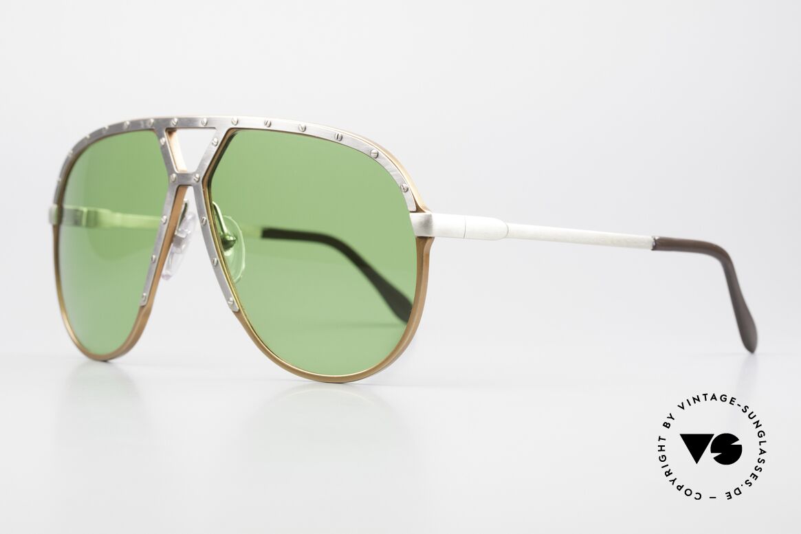 Alpina M1 80er Brille Glas Apfelgrün, neue Sonnengläser in Apfelgrün; 100% UV Schutz, Passend für Herren