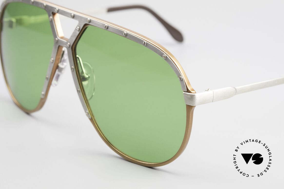 Alpina M1 80er Brille Glas Apfelgrün, kultiges 80er Mode-Accessoire ("Stevie Wonder"), Passend für Herren