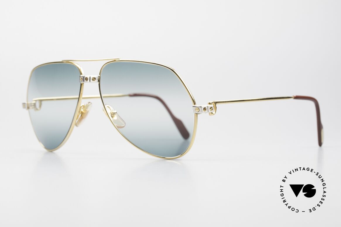 Cartier Vendome Santos - M Double Gradient Green Lens, Santos-Dekor (3 Schrauben): Medium Größe 59-14, 140, Passend für Herren und Damen